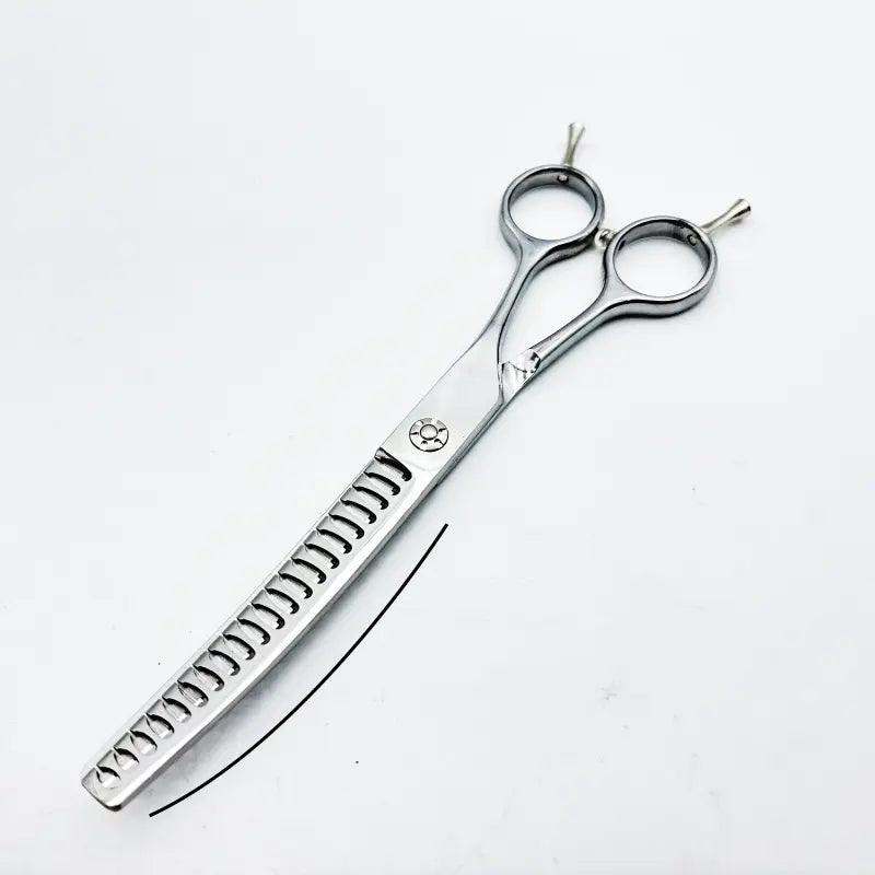 Silver Dog Grooming Scissors, up and down Curved Thinning Shears, Pet Hair Beauty Styling Tools