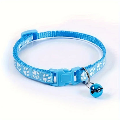 Fashion Pet Cats Collar Colorful Pattern Cute Bell Adjustable Collars for Cats Kitten DIY Ring Necklace Pet Accessories