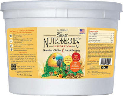 'S Classic Nutri-Berries Pet Bird Food, Made with Non-Gmo and Human-Grade Ingredients, for Parrots, 3.25 Lb