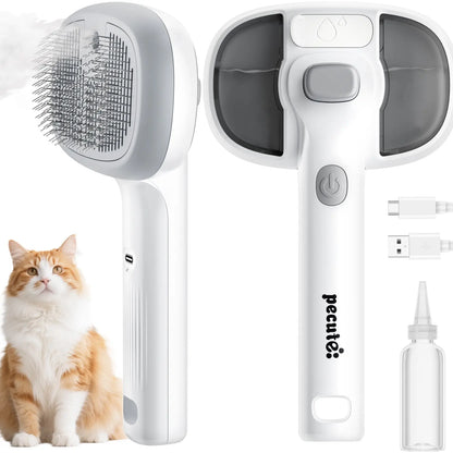 Pecute Pet Spray Hair Removal Brush for Cat/Dog – Deshedding & Grooming Tool, One Button Hair Removal Comb,Deshedding Vacuum Brush, Fur Removal Tool, Grooming Trimming Tool