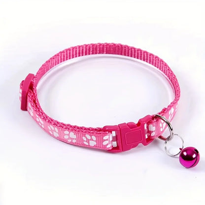 Fashion Pet Cats Collar Colorful Pattern Cute Bell Adjustable Collars for Cats Kitten DIY Ring Necklace Pet Accessories