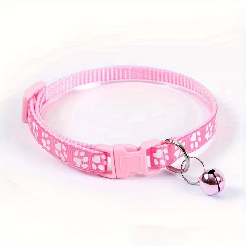 Fashion Pet Cats Collar Colorful Pattern Cute Bell Adjustable Collars for Cats Kitten DIY Ring Necklace Pet Accessories