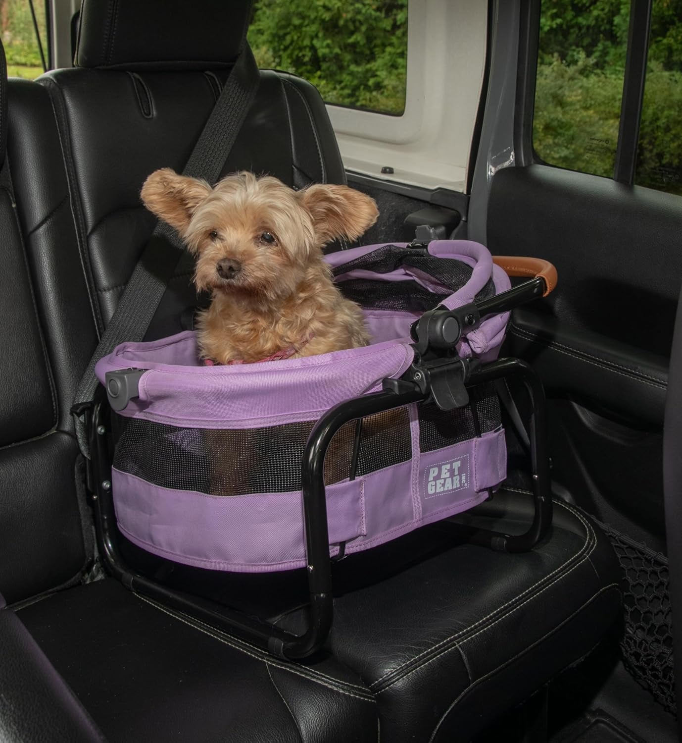 Pet Gear View 360 Ultra Lite Pet Safety Carrier & Car Seat for Small Dogs & Cats Push Button Entry, 15", Larkspur