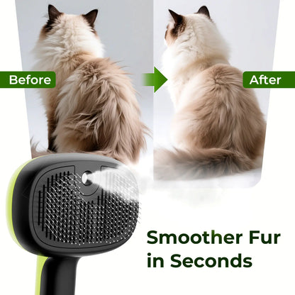 Pecute Pet Spray Hair Removal Brush for Cat/Dog – Deshedding & Grooming Tool, One Button Hair Removal Comb,Deshedding Vacuum Brush, Fur Removal Tool, Grooming Trimming Tool